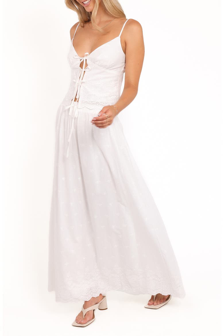 Blaire Cotton Eyelet Camisole & Maxi Skirt Set, Alternate, color, WHITE