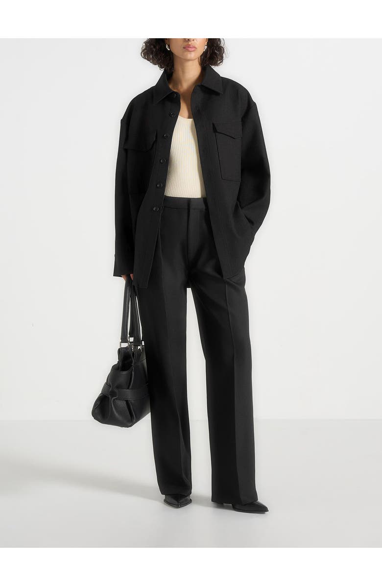 Manière De Voir Joy Tailored Oversized Shirt, Alternate, color, Black