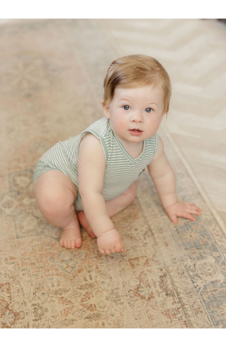 Ely's & Co. Metallic Stripe Collection - Romper for Boys, Alternate, color, Blue