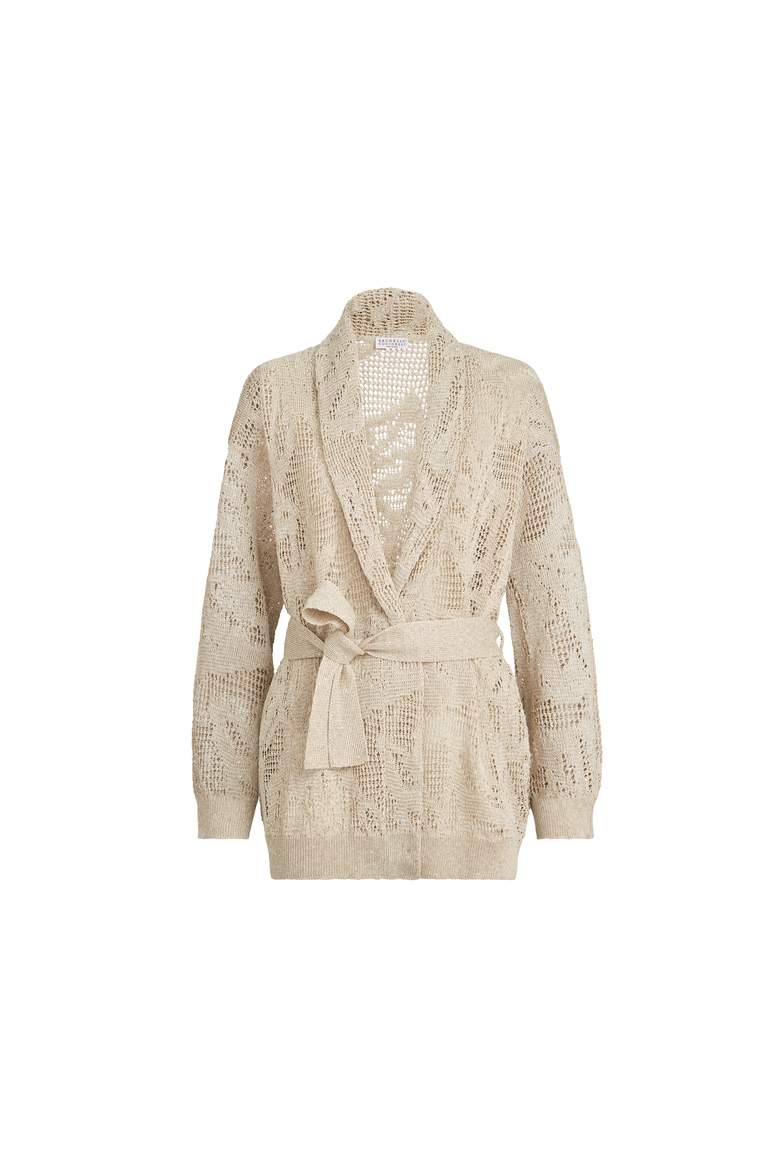 Dazzling water lilies cardigan, Alternate, color, Beige