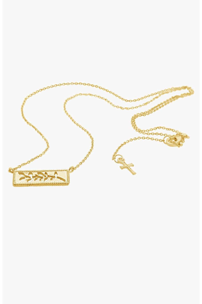 Olive Branch Necklace, Alternate, color, 18k Gold Plated