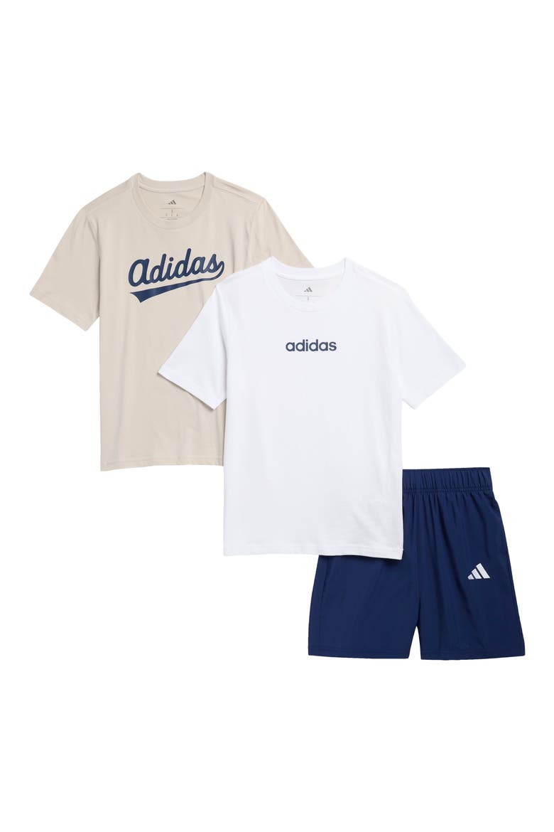 Kids' Graphic T-Shirt & Shorts Set, Main, color, WONDER ALUMINA