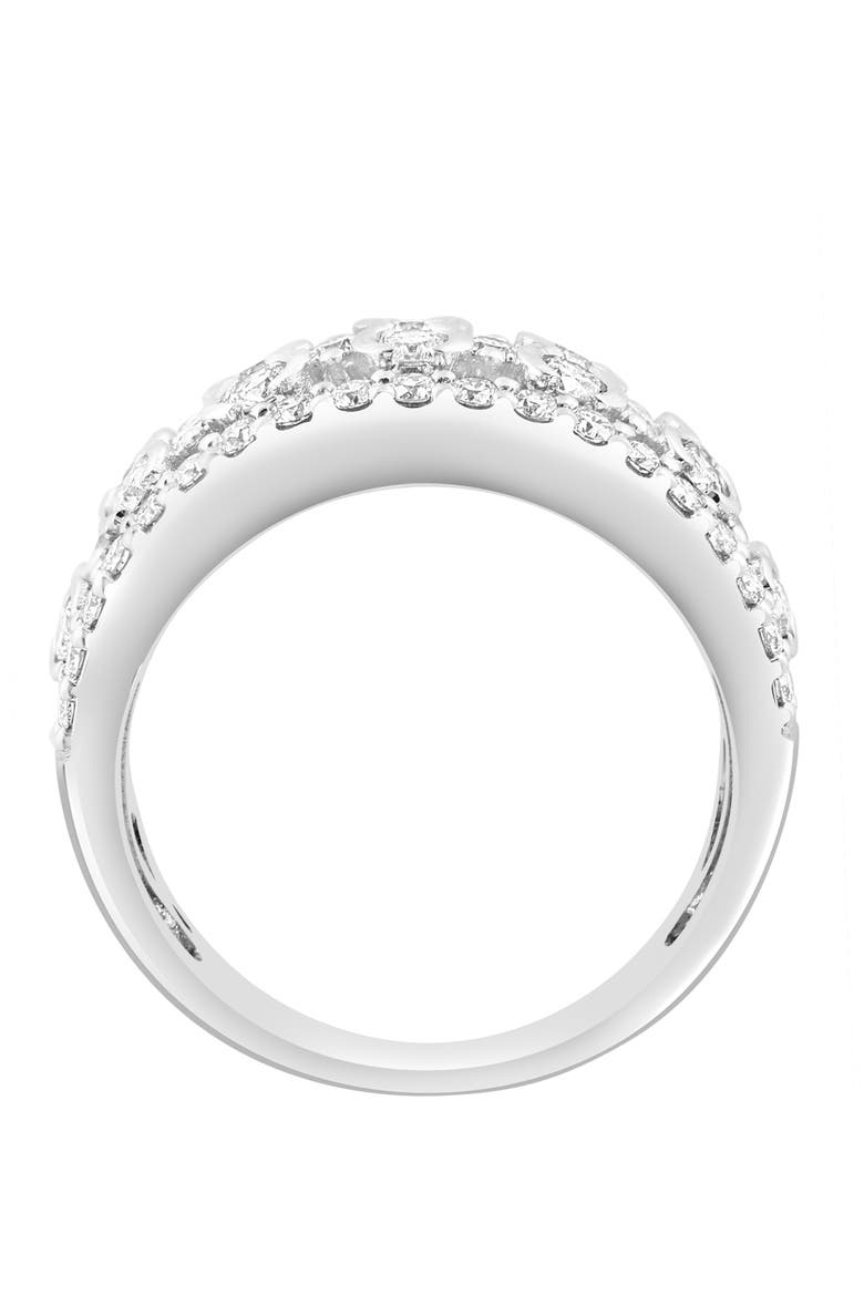 Vintage Inspired Openwork Diamond Band Ring in White Gold, Alternate, color, Hematite and FW Blush Pearl