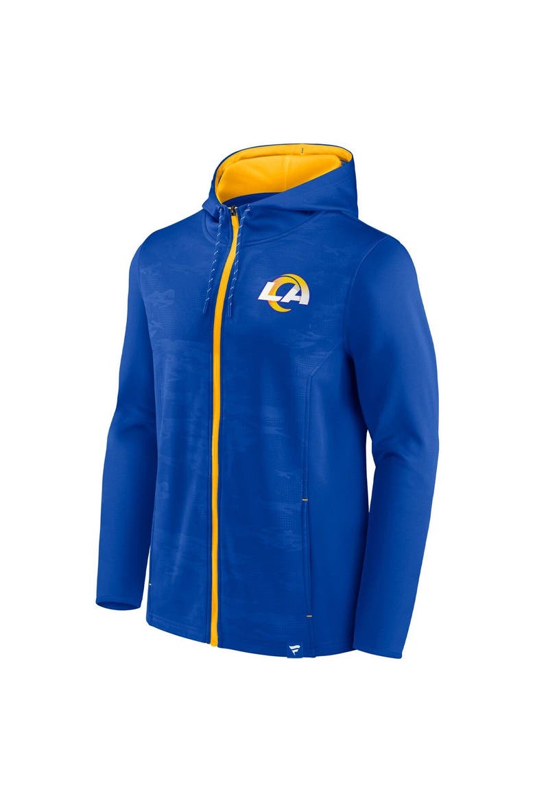Men's Fanatics Branded Royal/Gold Los Angeles Rams Ball Carrier Full-Zip Hoodie, Alternate, color, Royal