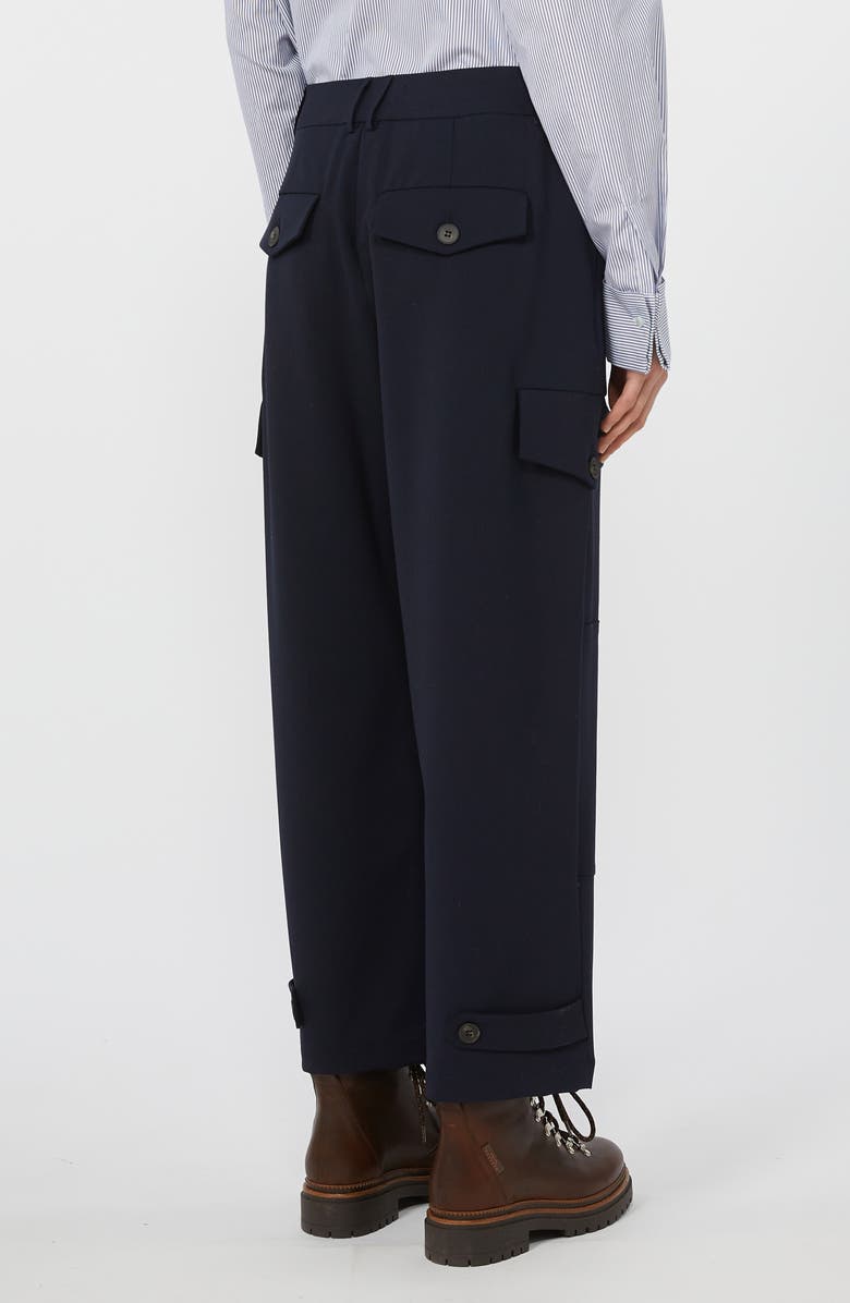 Weekend Max Mara Aprile Pleated Ankle Pants, Alternate, color, Navy