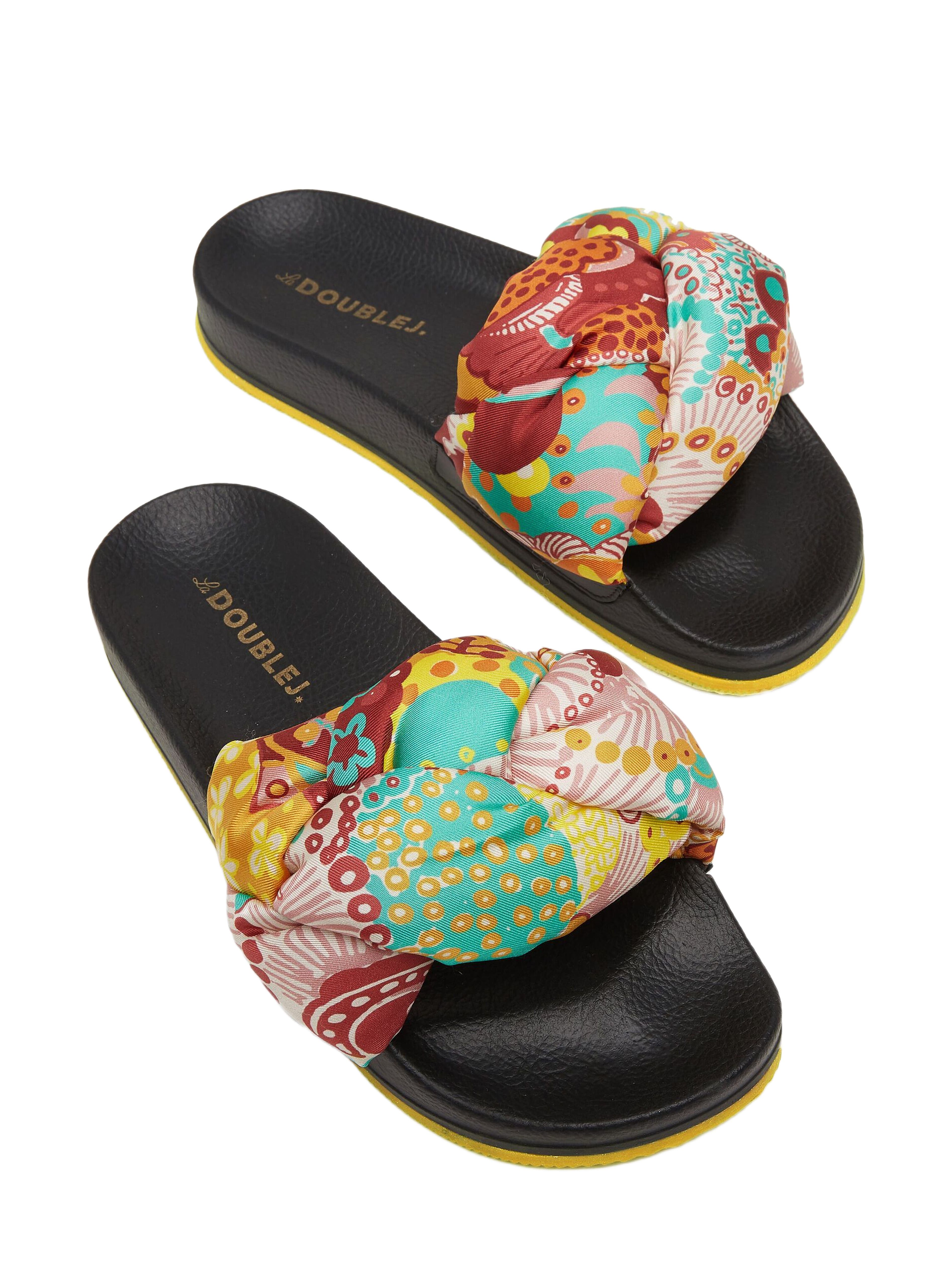 La DoubleJ Treccia Slides Holi Yellow, Alternate, color, 