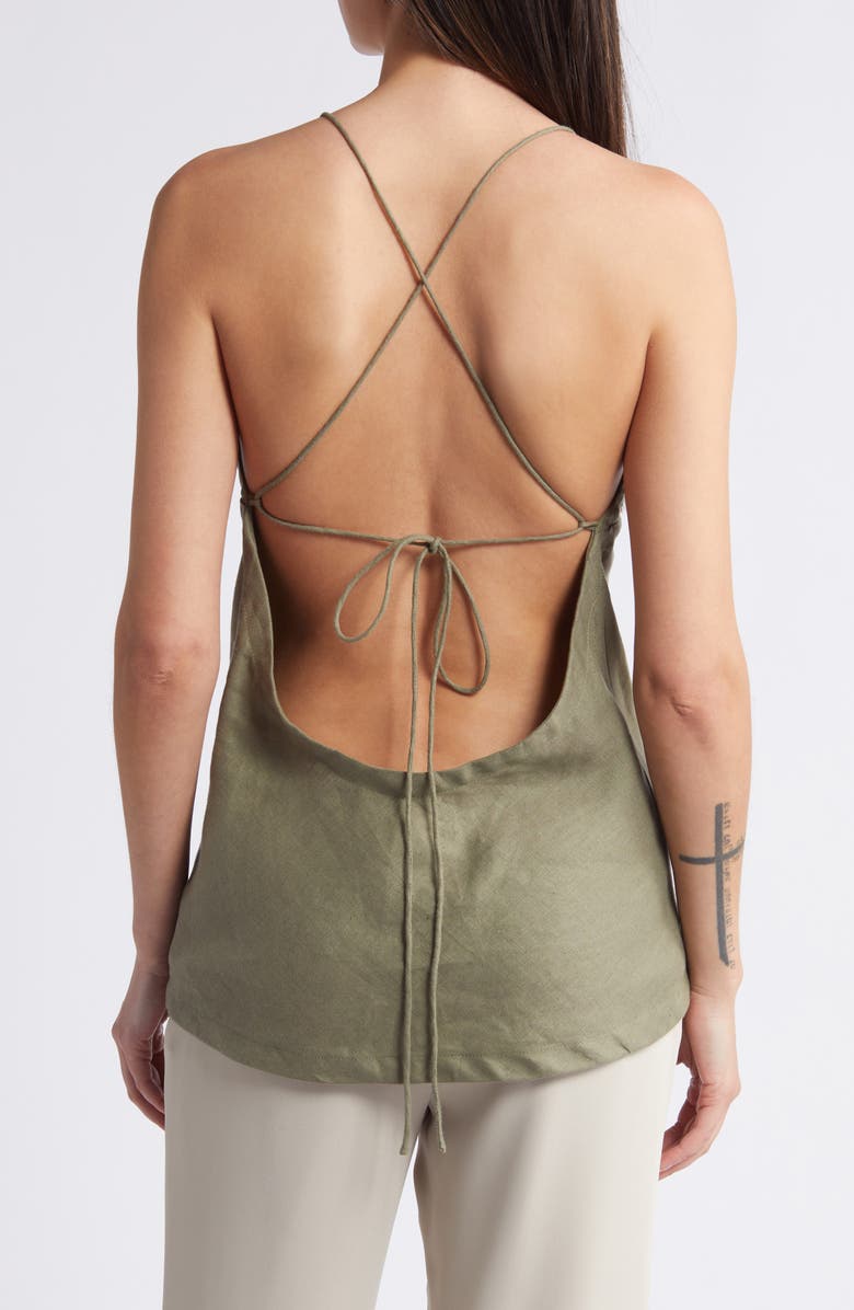 Antibes Sleeveless Tie Back Linen Top