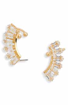 NORDSTROM RACK Baguette Cubic Zirconia Arch Stud Earrings