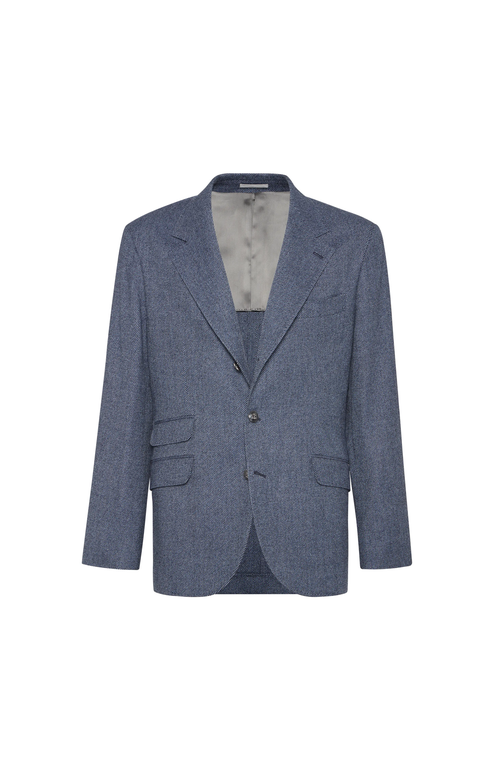 Brunello Cucinelli Deconstructed Cavallo Blazer In Blue