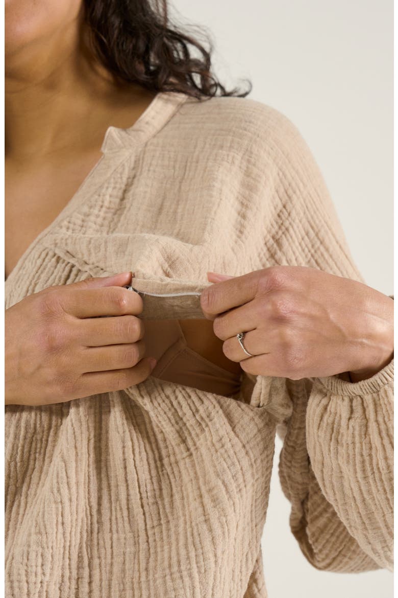 Maternity and Nursing Blouse Sarah, Alternate, color, Beige