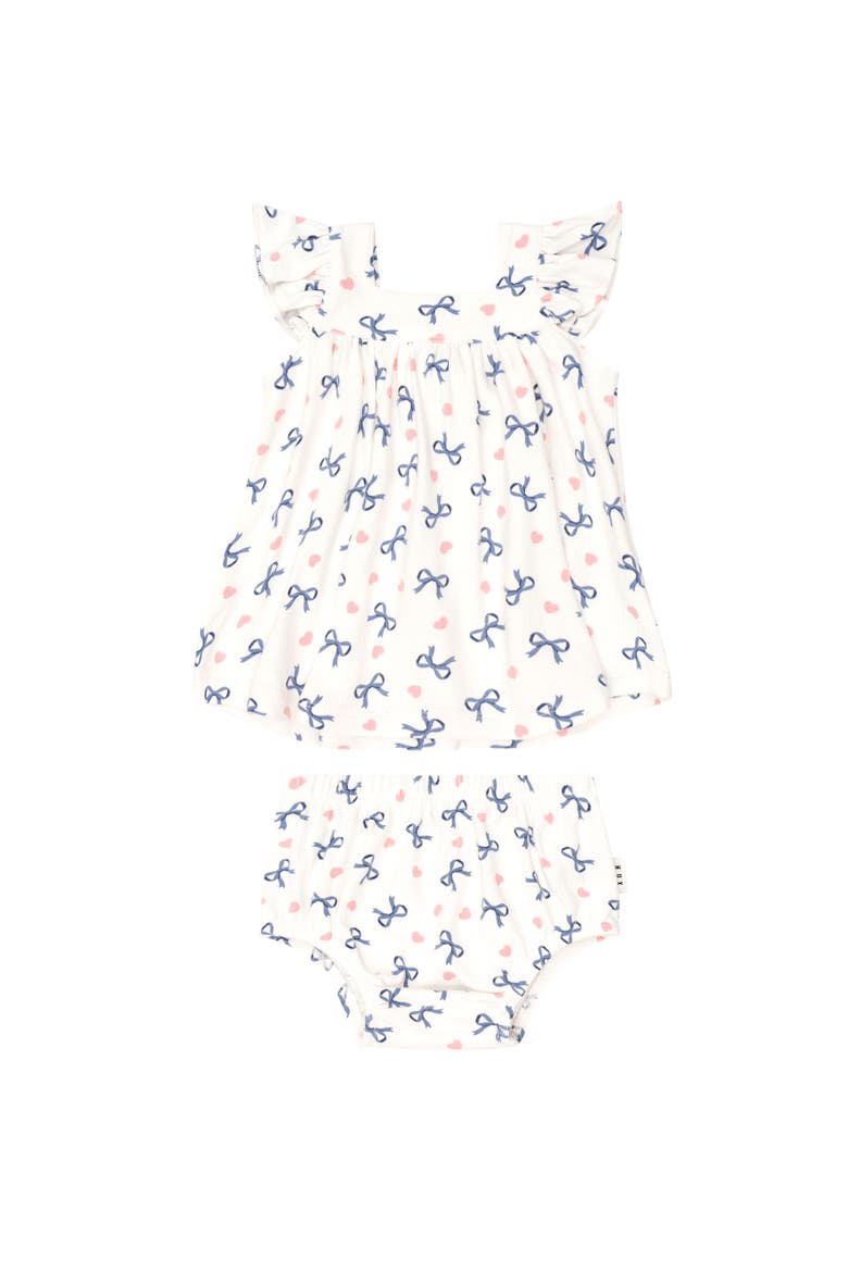 Hearts And Bows 2Pc Top And Bloomer Set, Main, color, Almond Milk