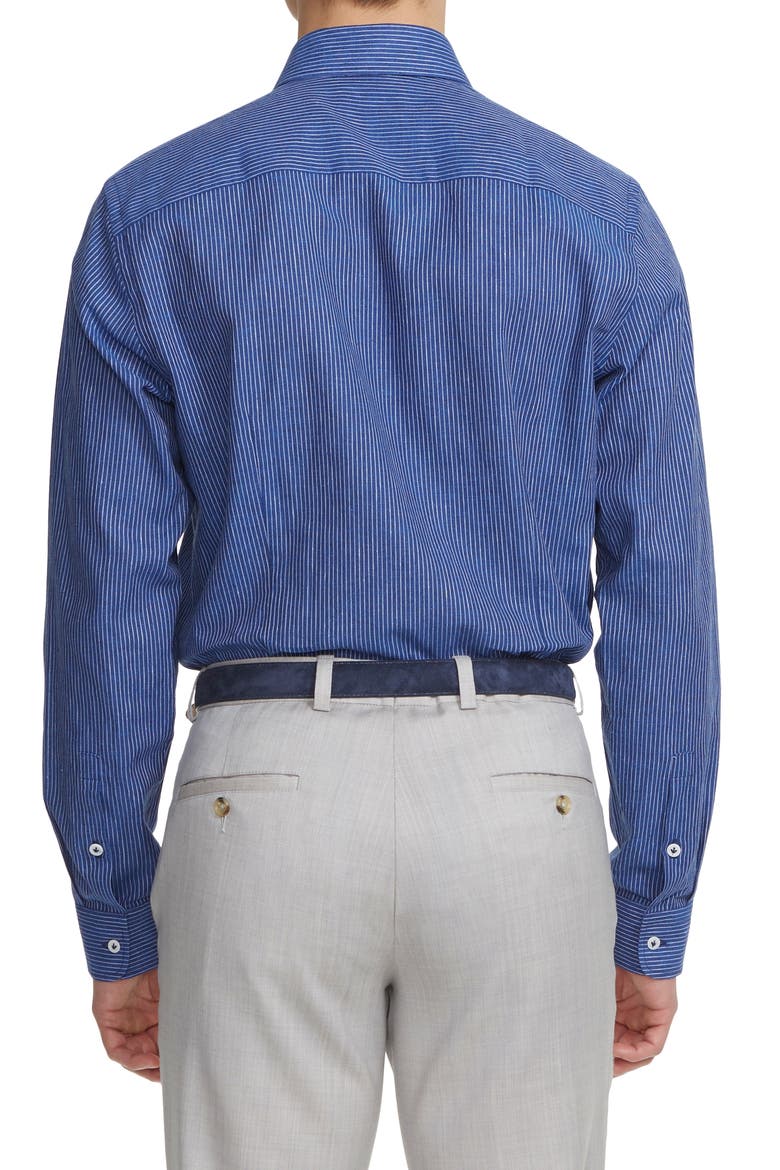 Abbott Linen Blend Button-Up Shirt, Alternate, color, BLUE