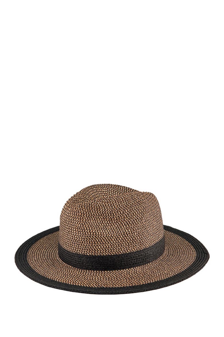 Water Repellent Ultra Braid Fedora Hat, Main, color, NATURAL/BLACK