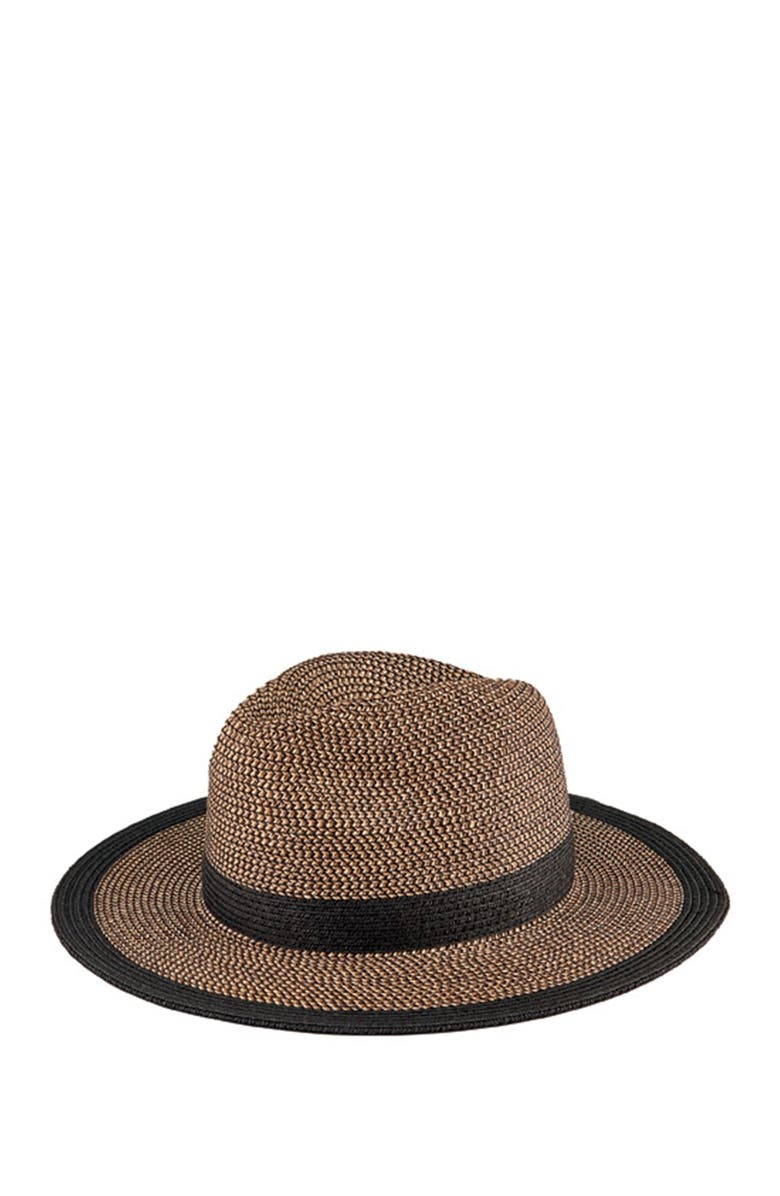 San Diego Hat Water Repellent Ultra Braid Fedora Hat, Main, color, Natural/Black
