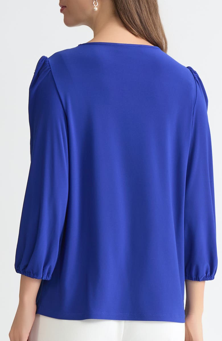 KASPER Lace Inset Blouson Sleeve Top, Alternate, color, Royal Signature