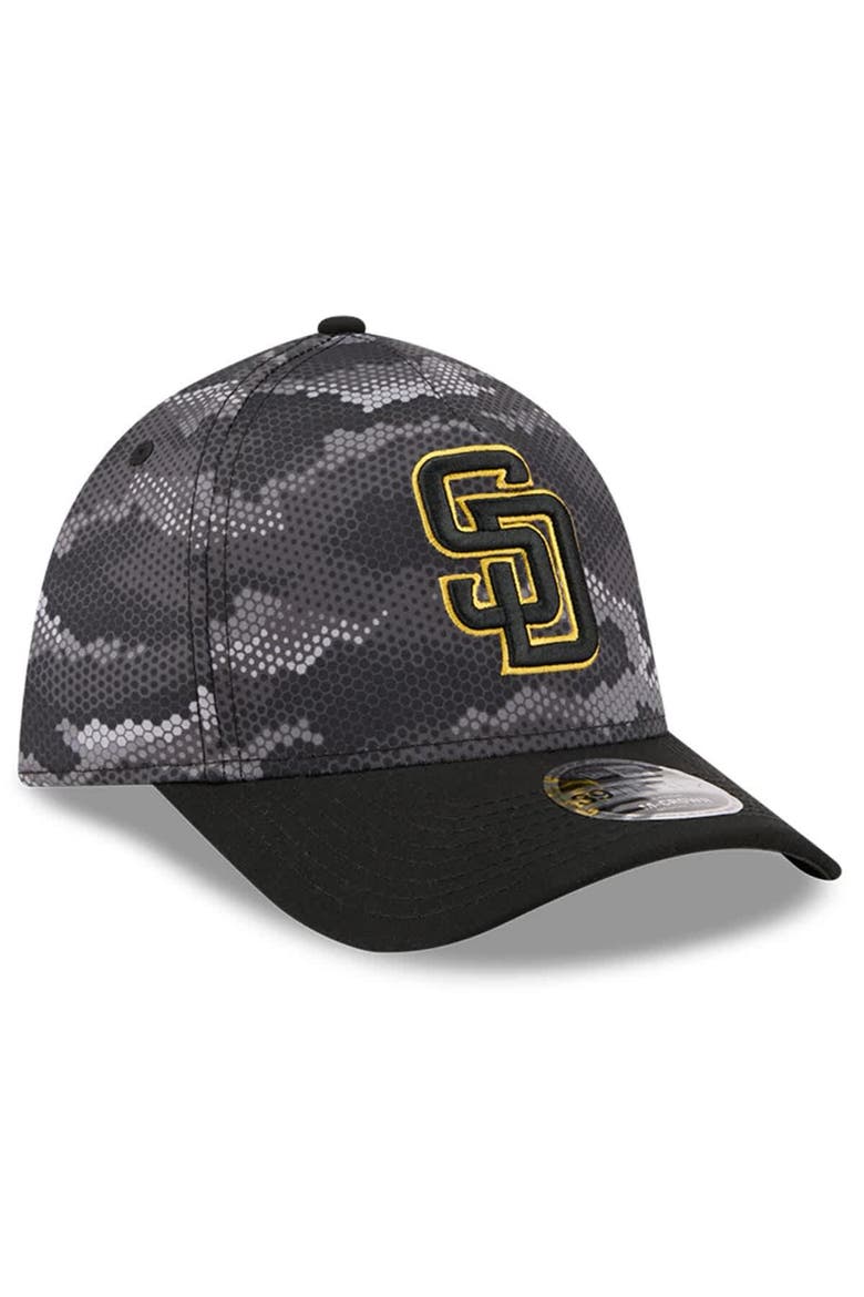 Men's New Era Black San Diego Padres Camo 39THIRTY A-Frame Flex Hat, Alternate, color, Black