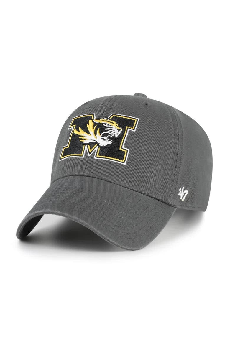 Men's '47 Charcoal Missouri Tigers Clean Up Adjustable Hat, Main, color, Charcoal