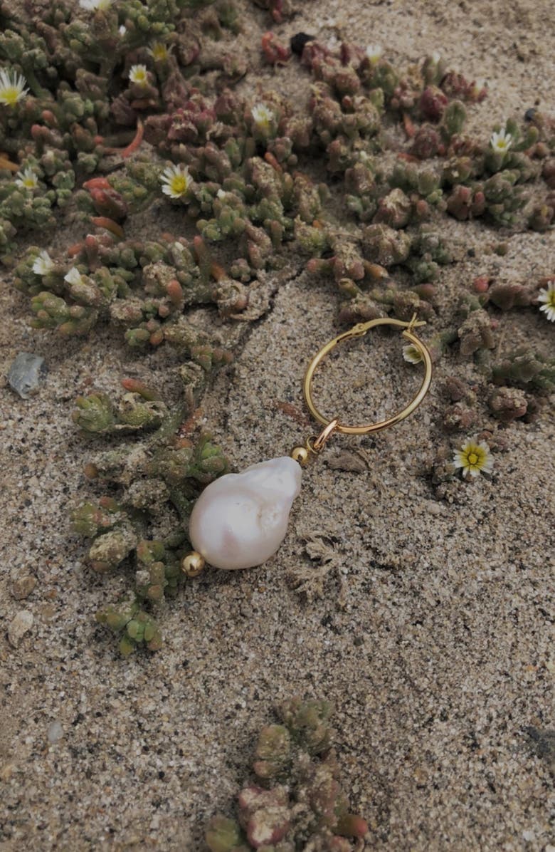 Mounser Breaker Mini Hoop Pearl Earrings, Alternate, color,