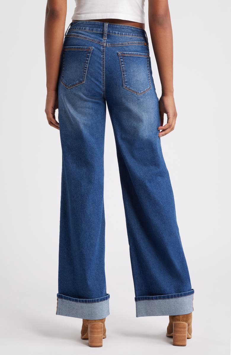 1822 Denim High Waist Cuff Slim Wide Leg Jeans, Alternate, color,