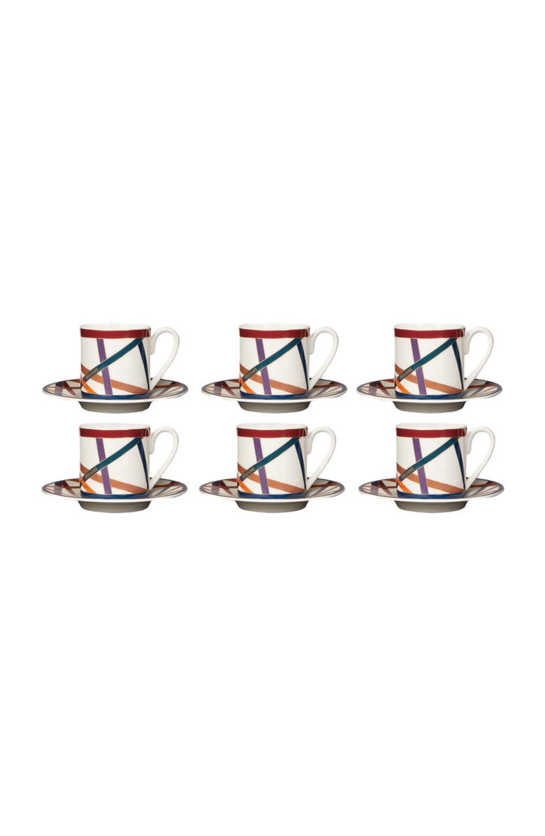 Missoni Home Nastri Set Of 6 Coffee Cups & Saucers, Alternate, color, Multicoloured