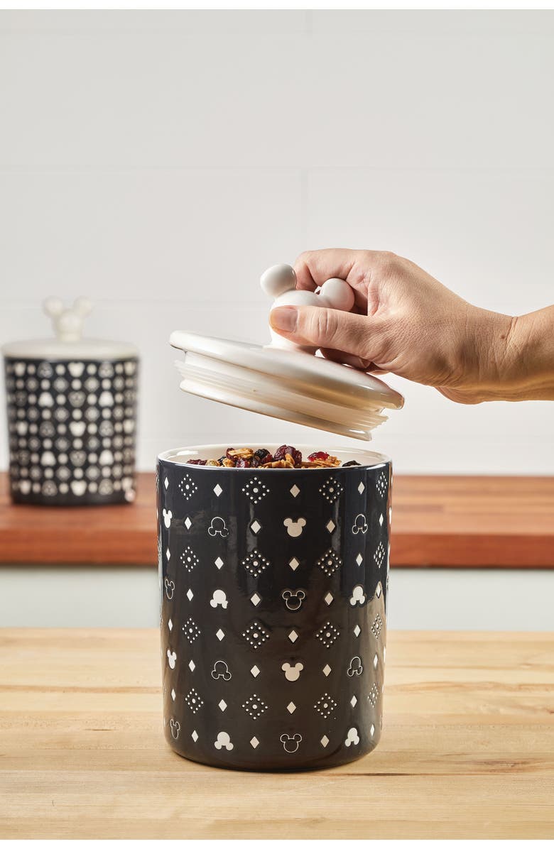 Disney Mickey Head Ceramic Jar, Alternate, color, Black/ White