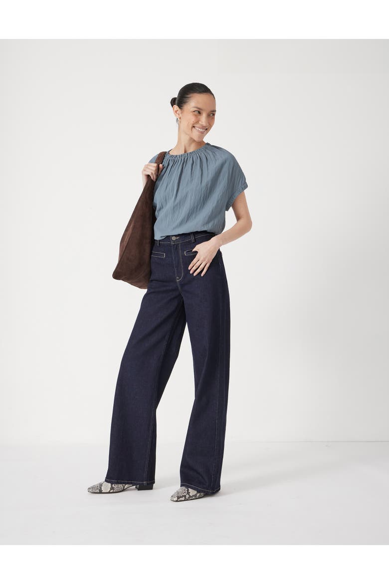 Rowan Welt Pocket Flared Jeans, Alternate, color, Rinse Wash