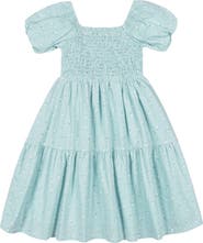 Hope & Henry Girls' Smocked Bubble Sleeve Dress, Toddler