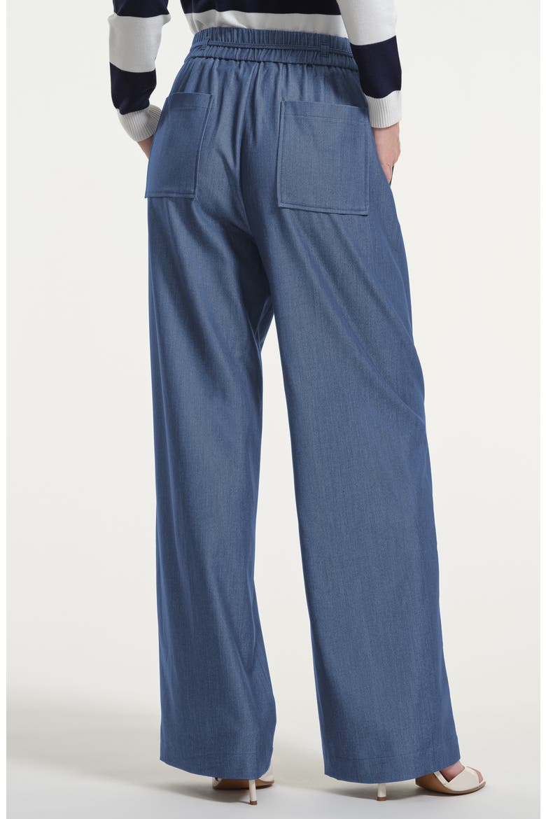 Cotton Chambray Pull-On Pants, Alternate, color, DENIM