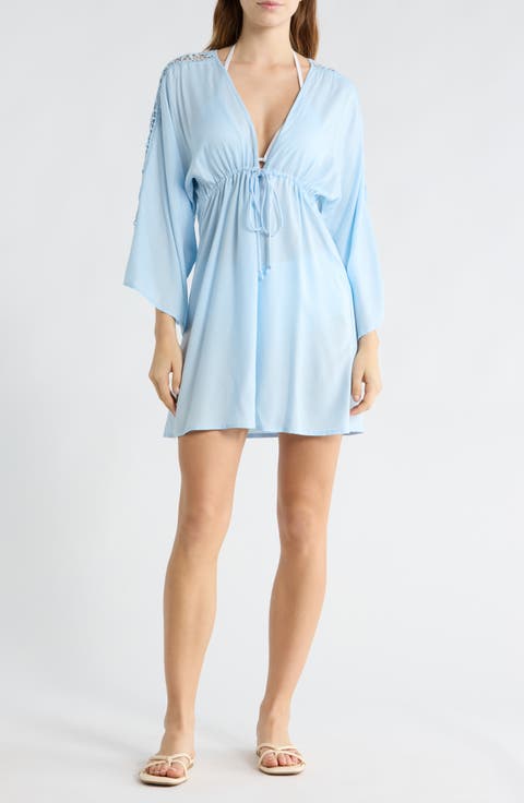 Lace Trim Cover-Up Tunic Top