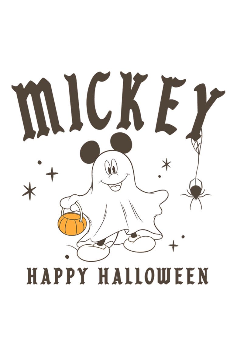 Womens Mickey & Friends Themed Club Ghost Costume Trick or Treat T Shirt, Alternate, color, White
