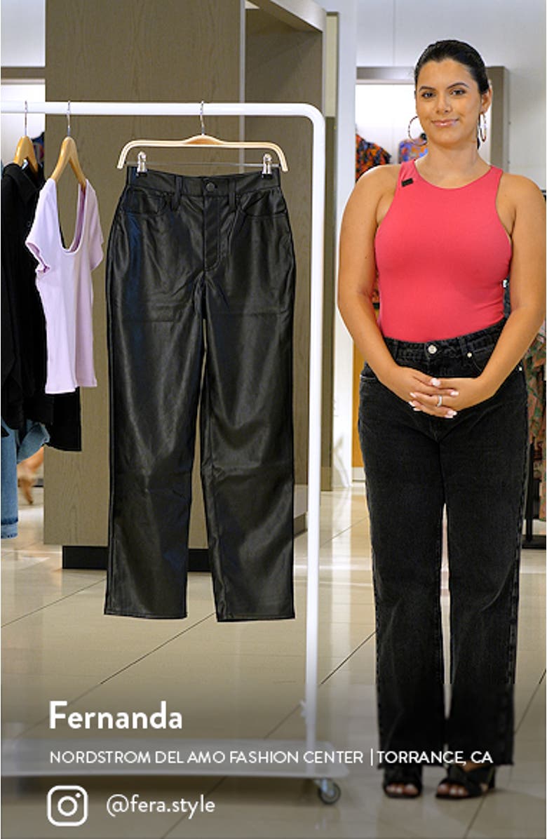 The Perfect High Waist Straight Leg Faux Leather Pants, sales video thumbnail
