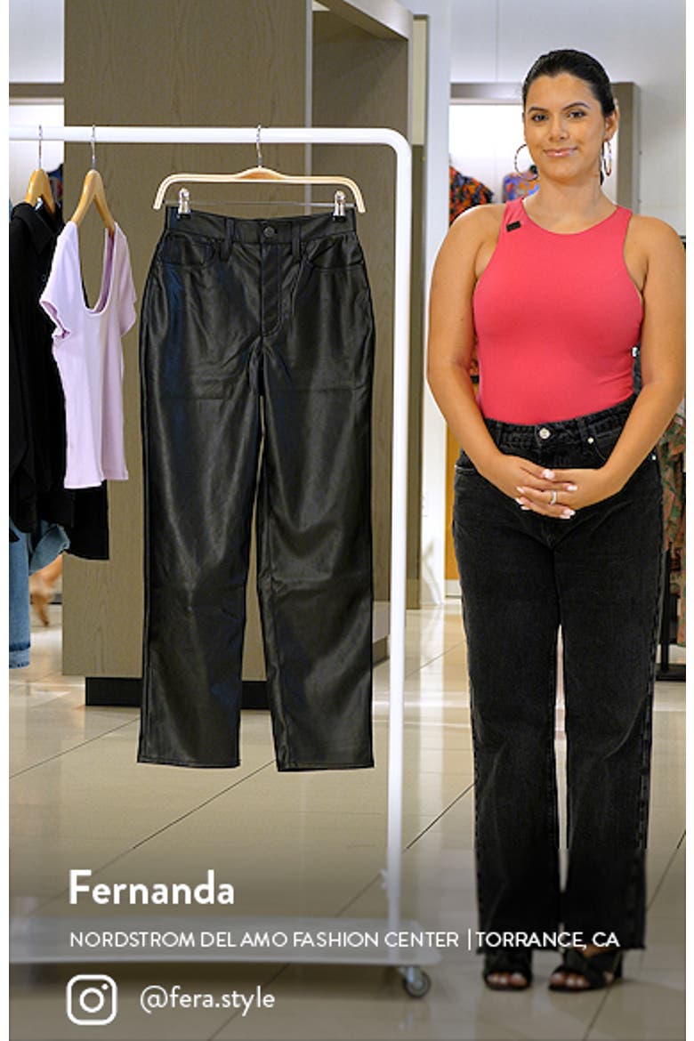 The Perfect High Waist Straight Leg Faux Leather Pants video