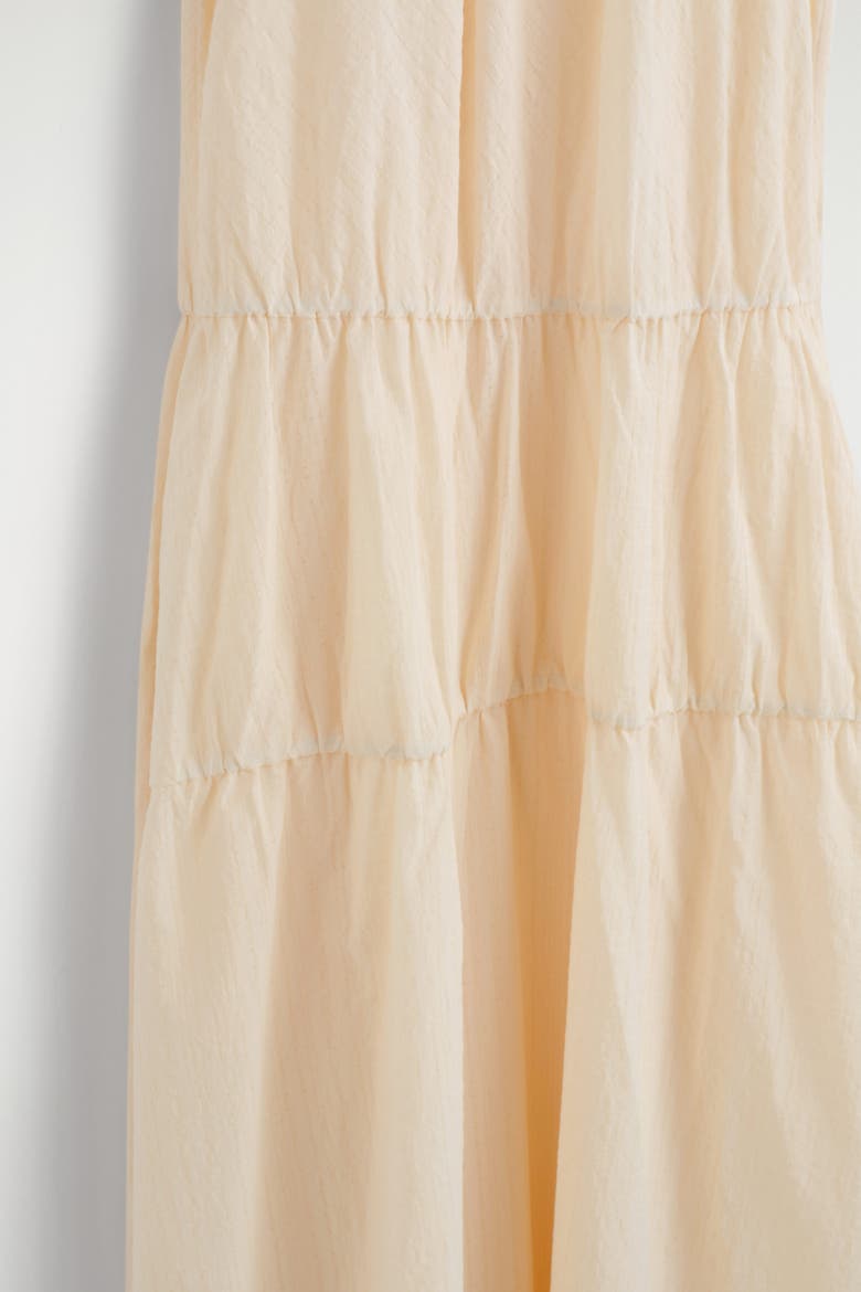 Gathered Tiered Cotton Maxi Dress, Alternate, color, IVORY