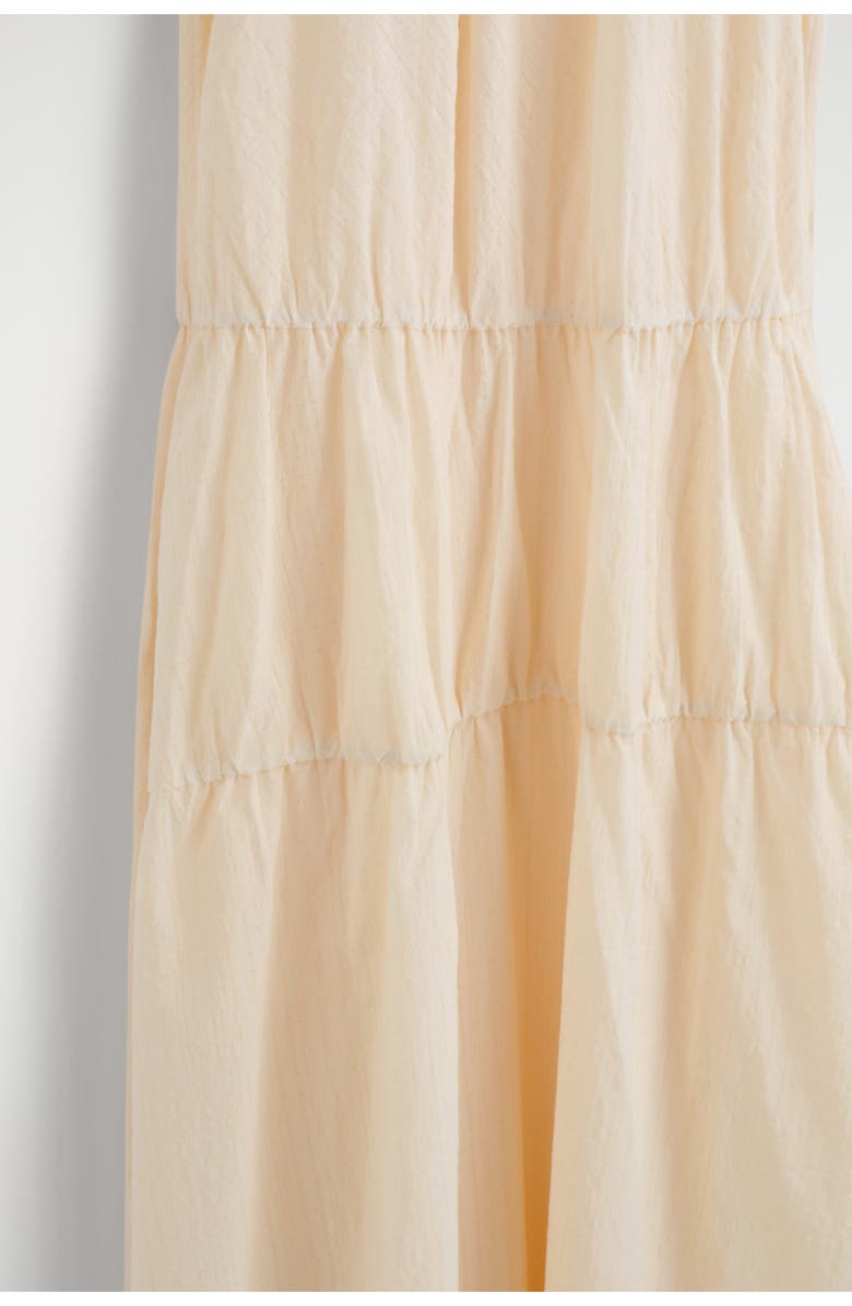 COS Gathered Tiered Cotton Maxi Dress, Alternate, color, Ivory