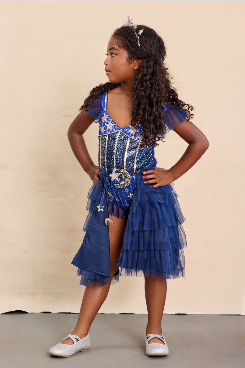 She's a Star Leotard for Girls, Alternate, color, Navy