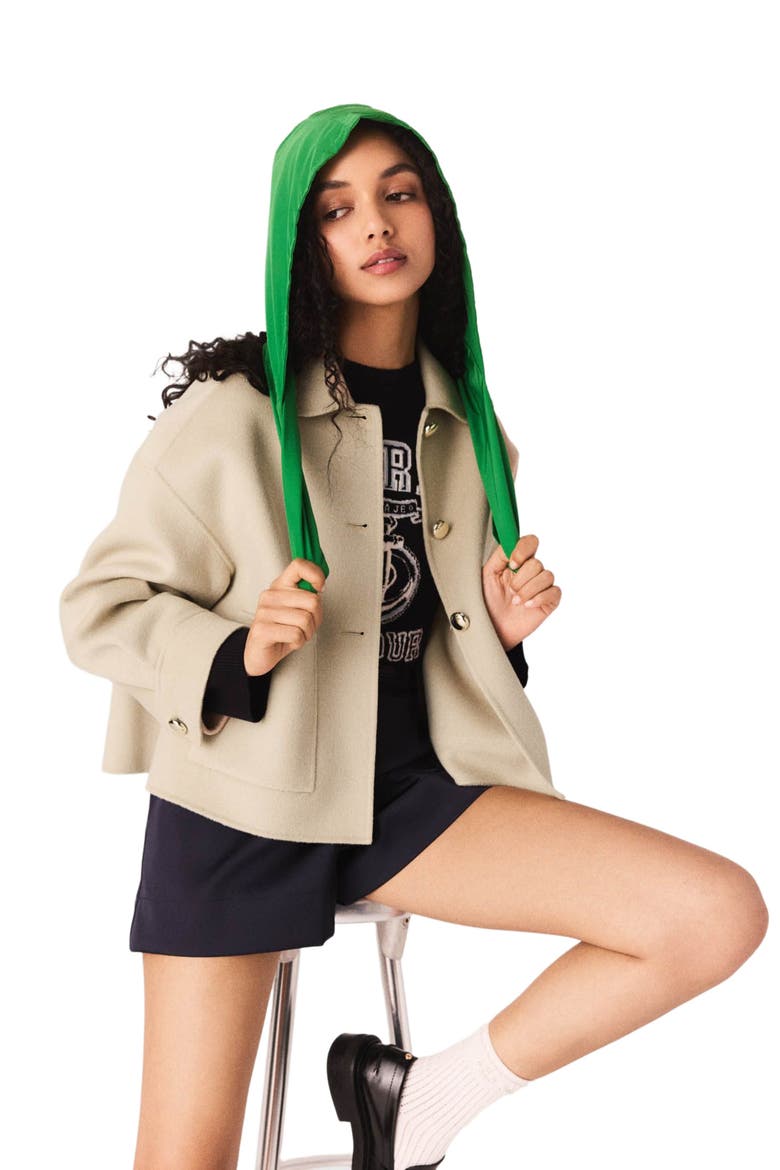 Tie-up waterproof hood, Alternate, color, Green