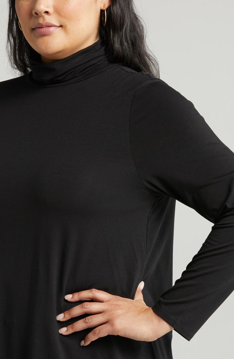 Eileen Fisher Scrunch Neck Long Sleeve Tunic T-Shirt, Alternate, color,