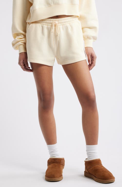 Bp. Elastic Waist Fleece Shorts In Ivory Gleam