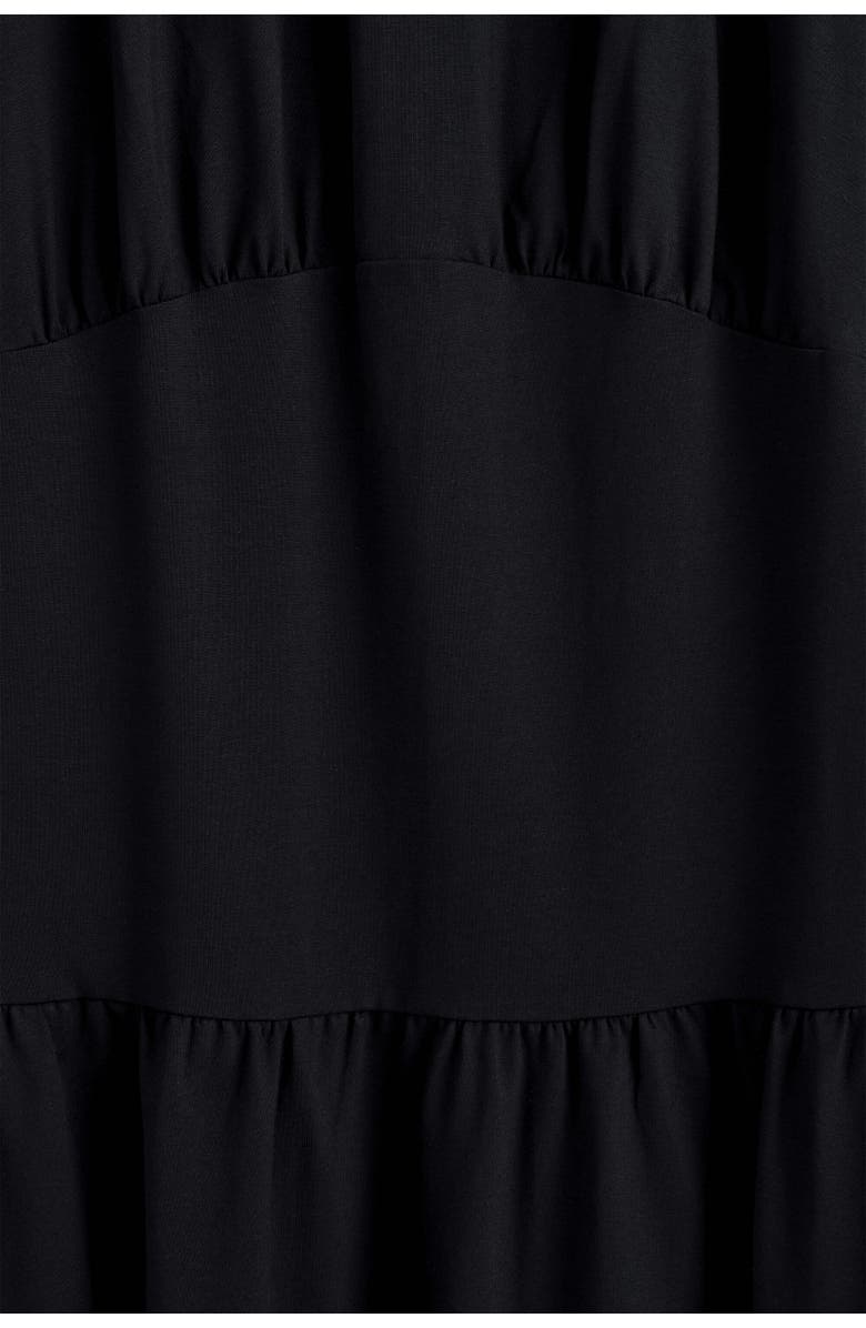 COS Waisted Cotton Midi Dress, Alternate, color, Black