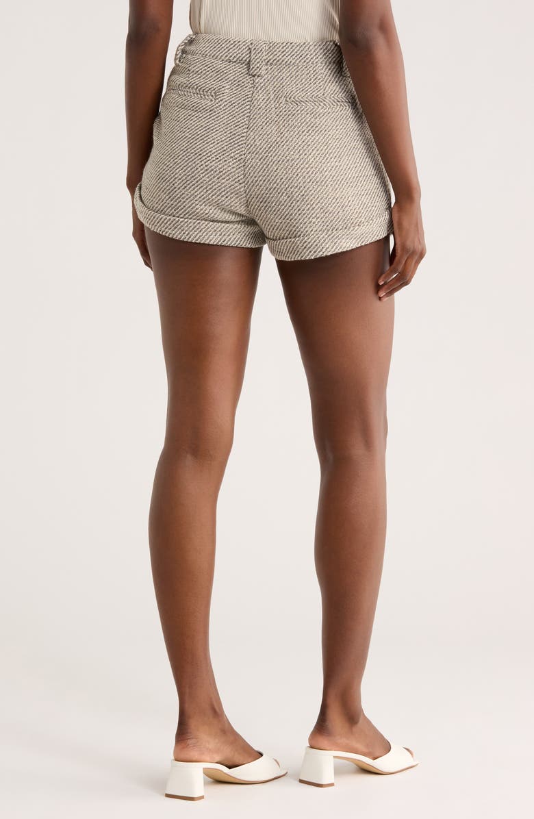 JACQUIE THE LABEL Gordes High Waist Tweed Shorts, Alternate, color, Walnut
