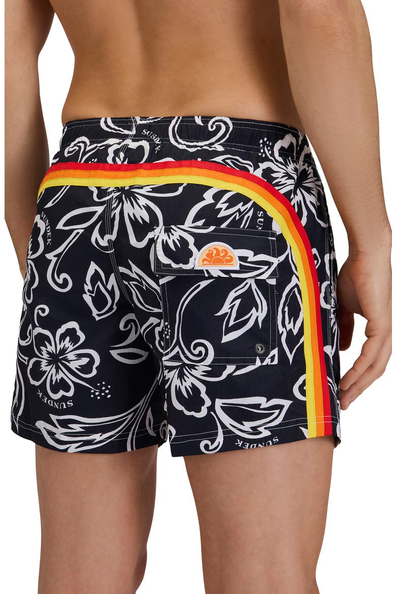 Print Swim Trunks, Alternate, color, VINTAGE DARK NAVY