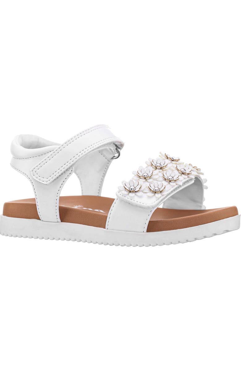 Nina Kids' Neriah Sandal, Main, color, White / White Glitter