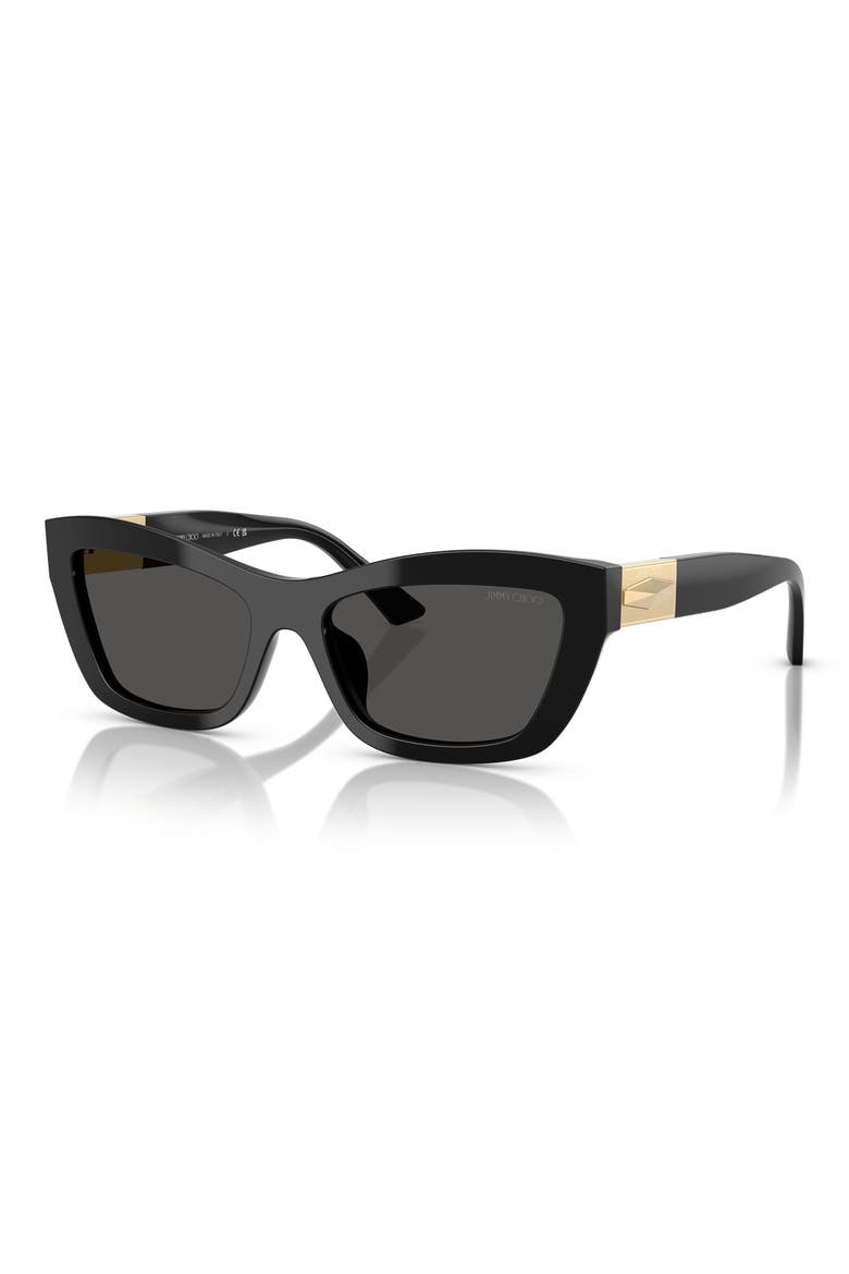 54mm Cat Eye Sunglasses, Alternate, color, BLACK