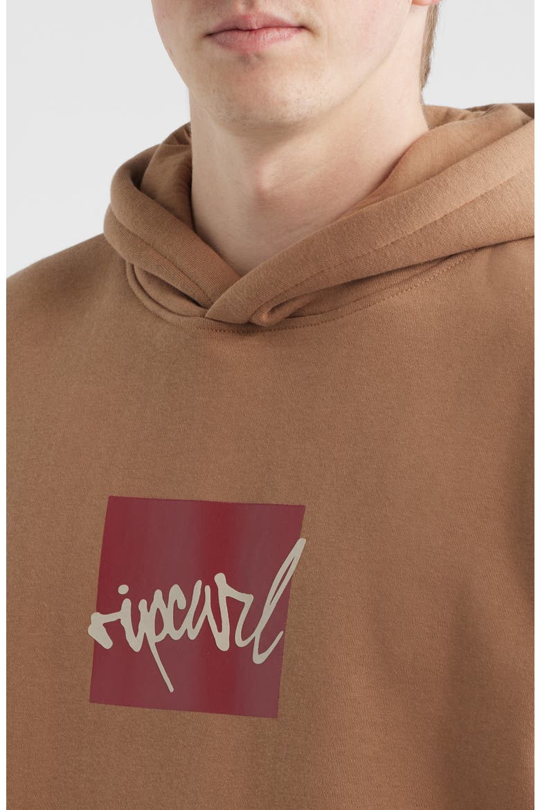 Rip Script Icon Graphic Hoodie, Alternate, color, MOCHA