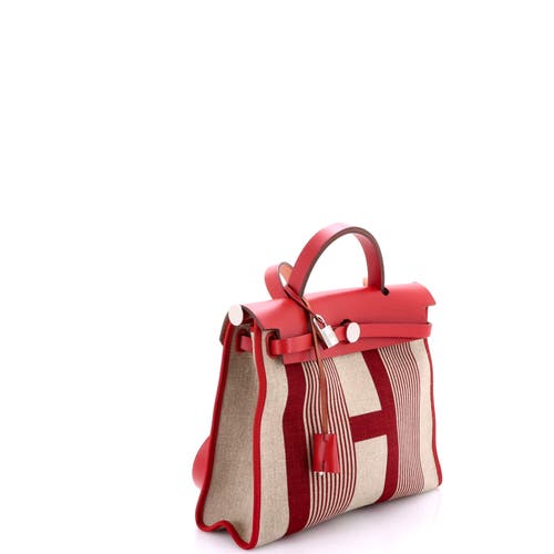Pre-owned Hermes  Hermes Herbag Zip H Vibration Toile And Leather 31