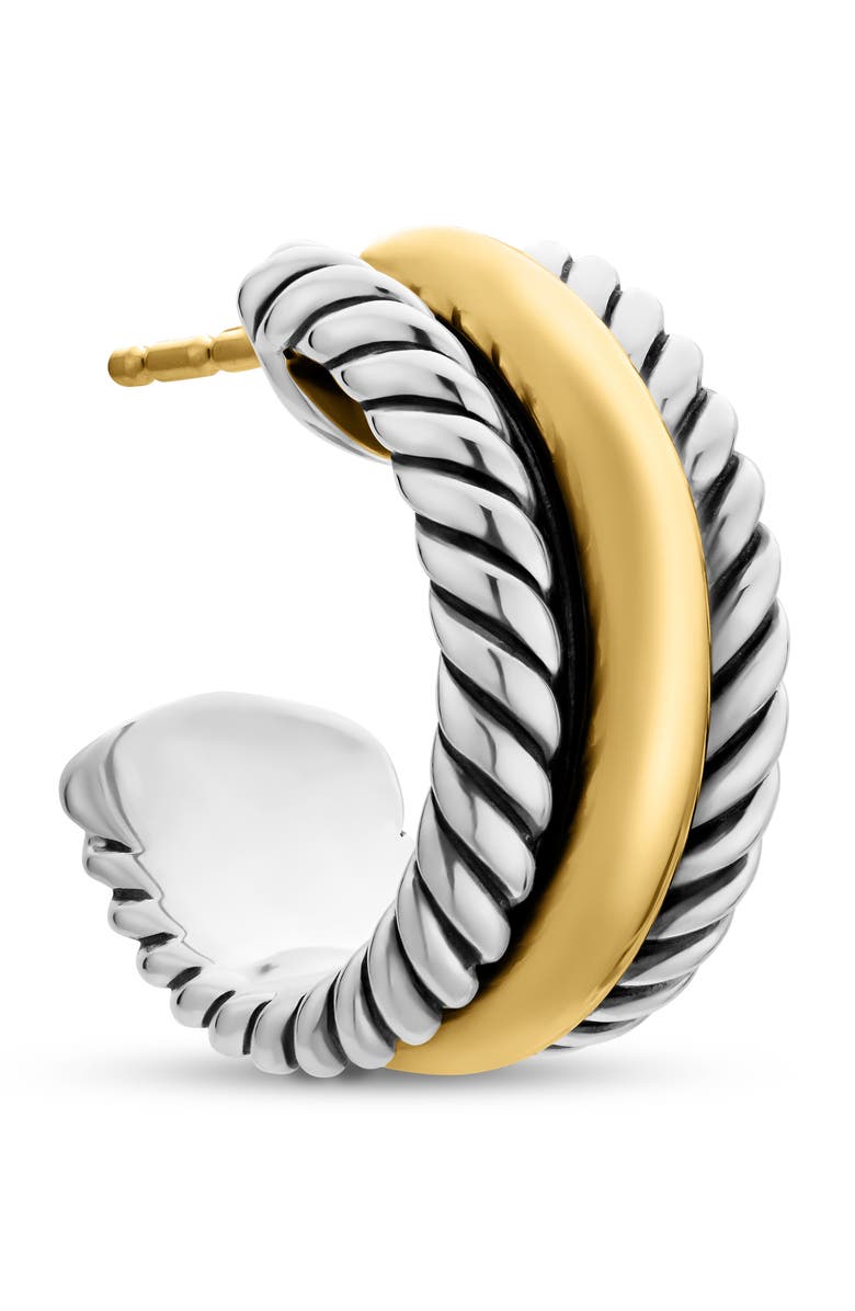 David Yurman 'Cable Classics' Hoop Earrings with Gold, Alternate, color, Two Tone