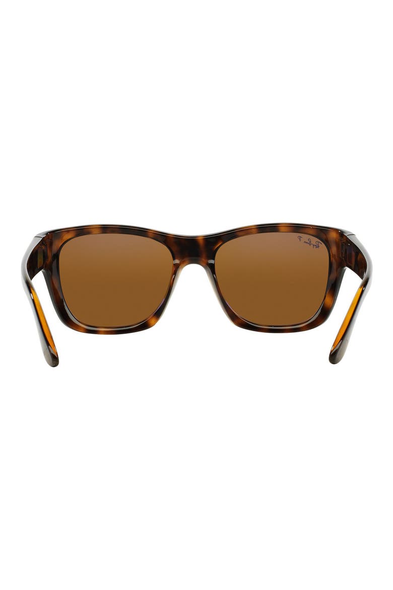'Square Glam' 53mm Polarized Sunglasses, Alternate, color, LIGHT HAVANA / POLAR BROWN