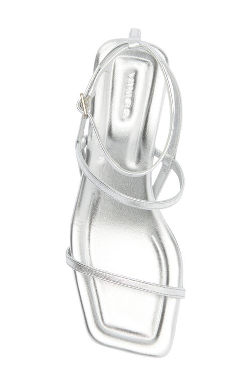 Vince Callie Kitten Heel Sandal In Silver