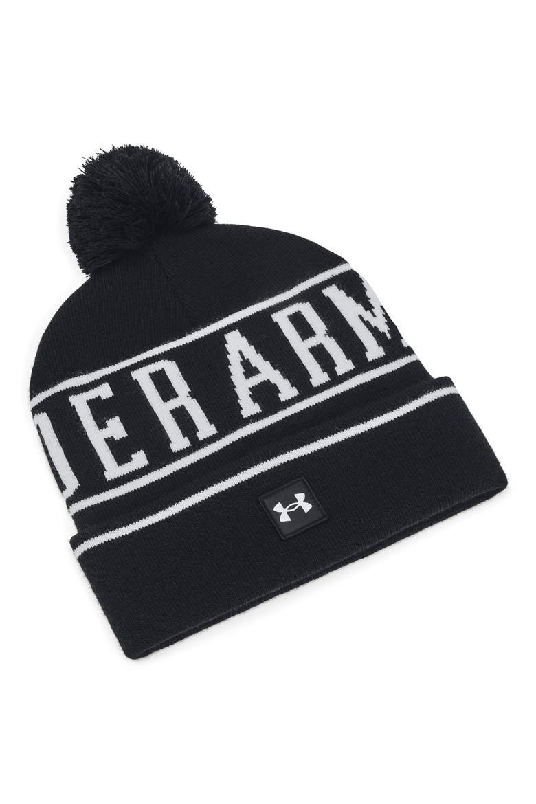 Halftime Pompom Beanie, Main, color, 001 BLACK