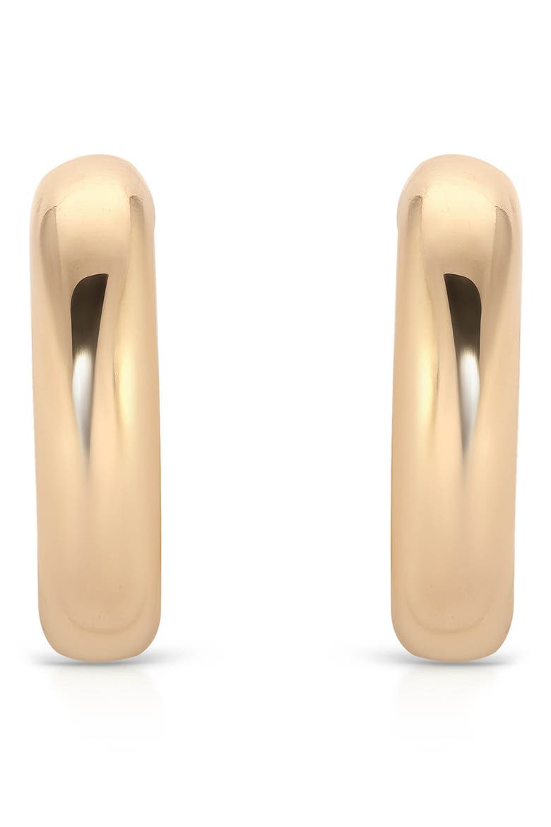 Small Thick Classic Hoop Earrings, Alternate, color, GOLD